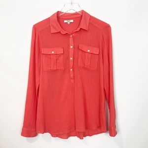 Madewell Coral Button Down Shirt